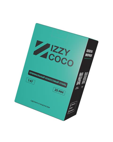 Уголь Izzy Coco 25мм ( упаковка по 72 кубиков )